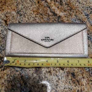 Coach Gold Metallic Wallet 38982, NWT, 7.5 Inches Color Block